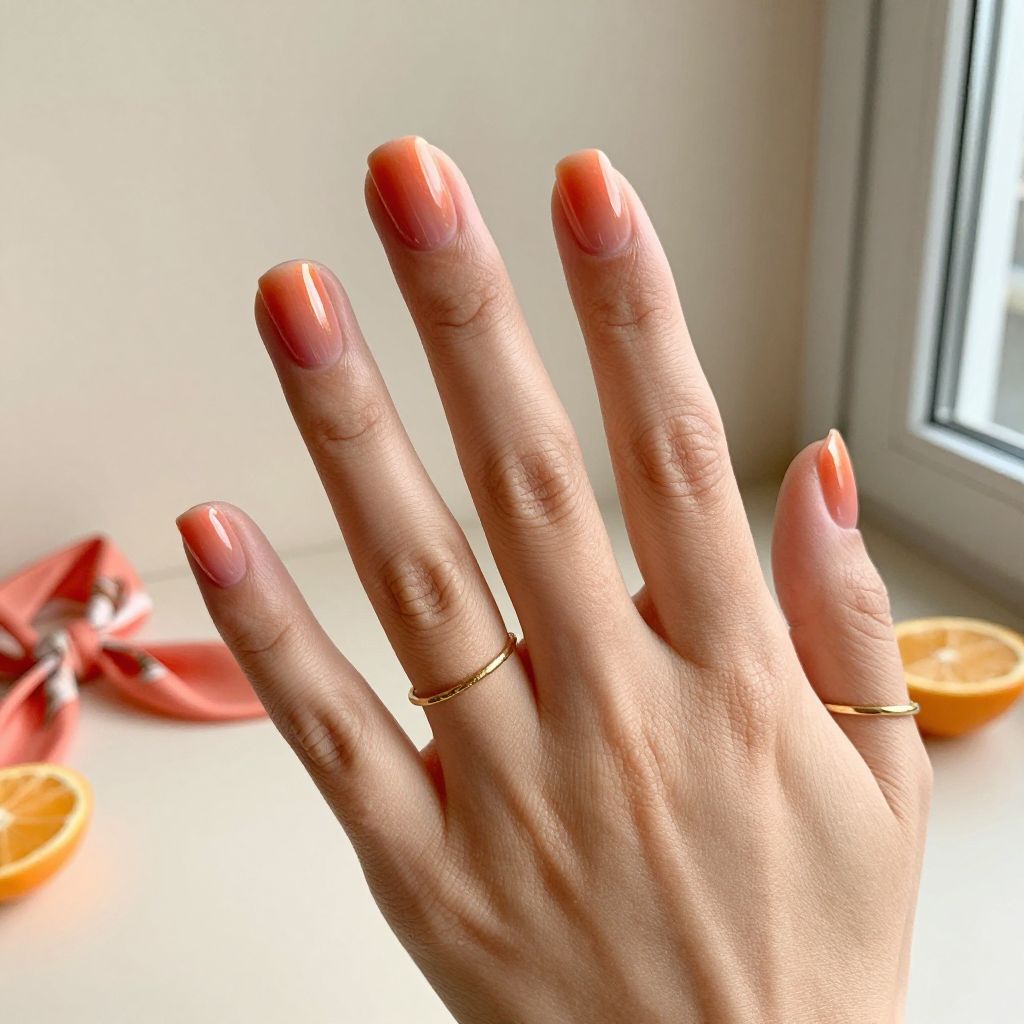 Sunset Gradient Short Nails