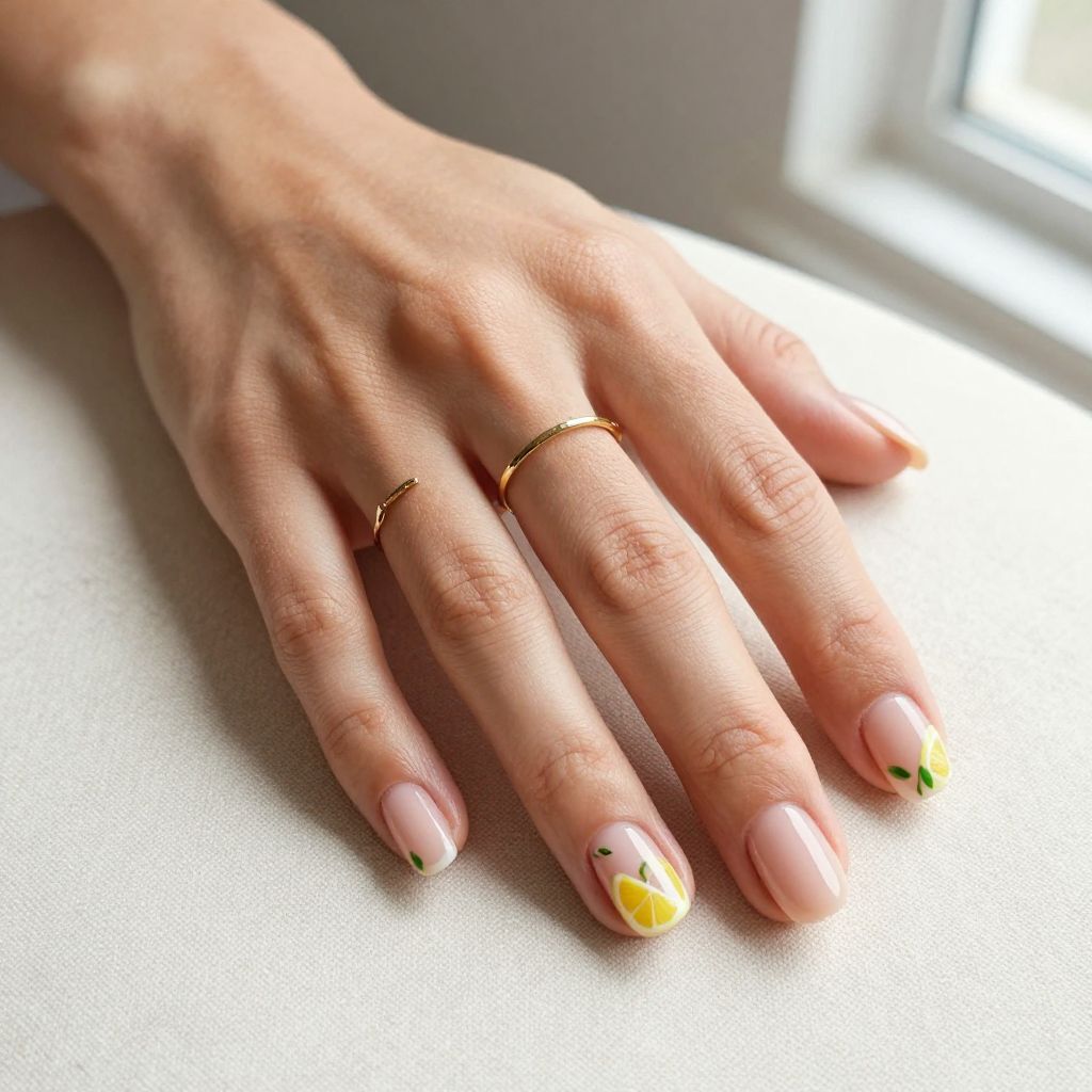 Nude with Tiny Citrus Art