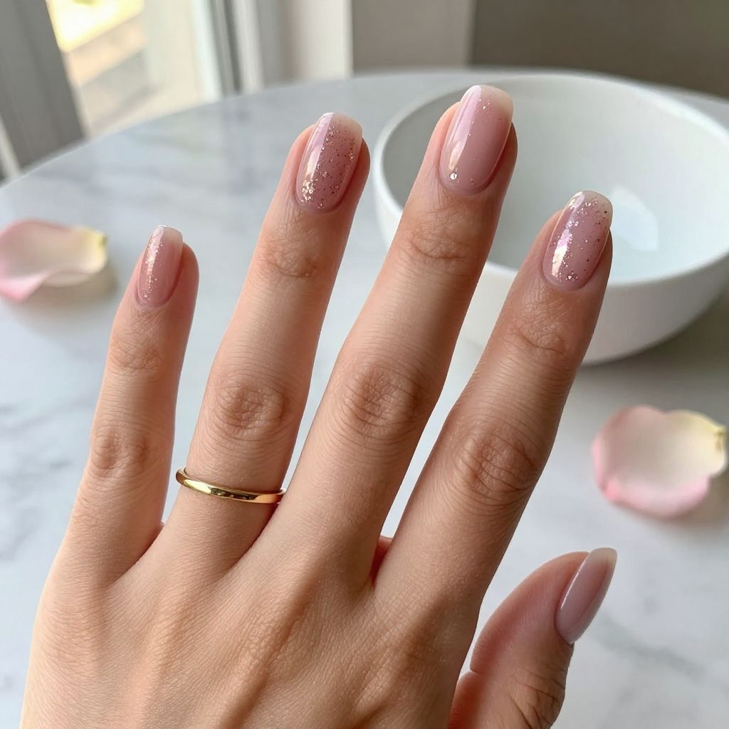 Sheer Rose Gold Sparkle