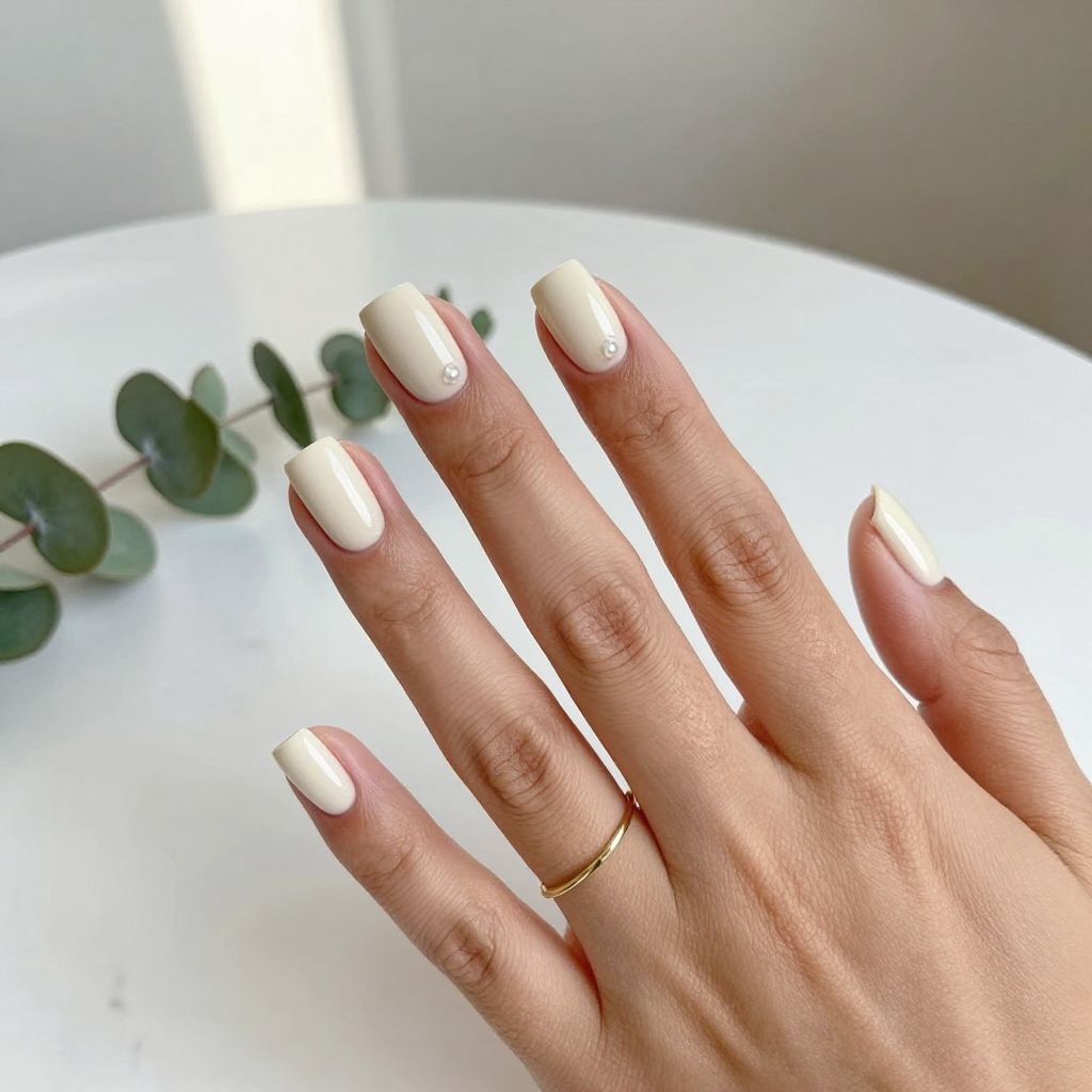 White Linen Minimal Nails