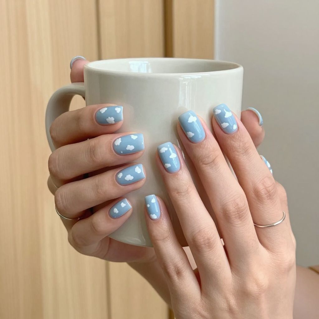 Cloudy Sky Nails