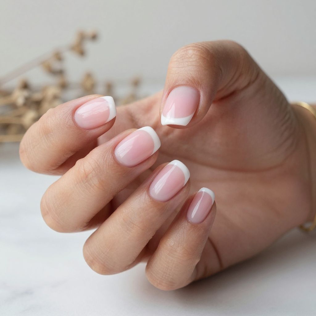 Ombré French Tips on Short Natural Nails