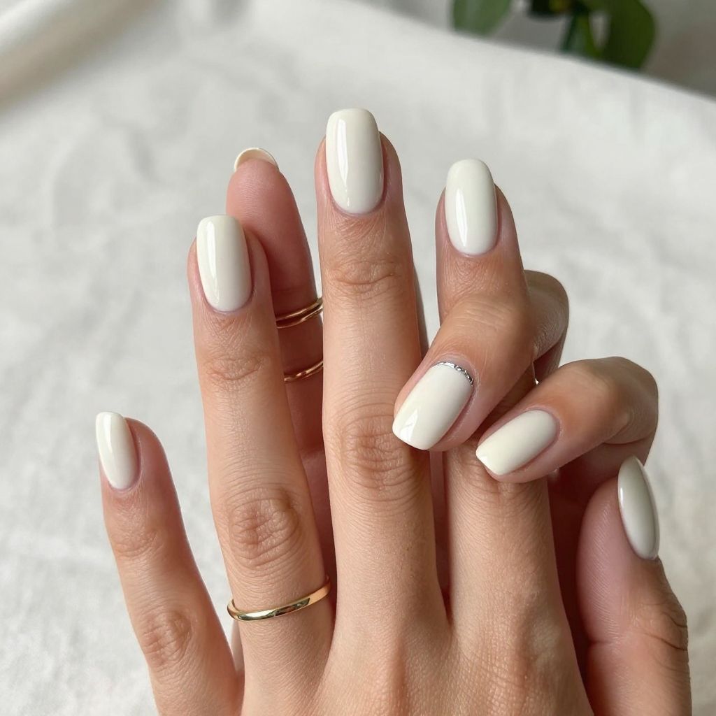 Clean White Short Nails