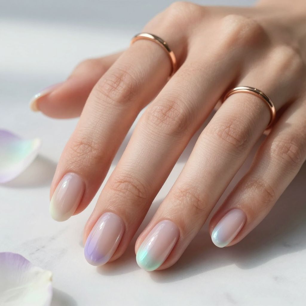 Pastel Aura Short Nails