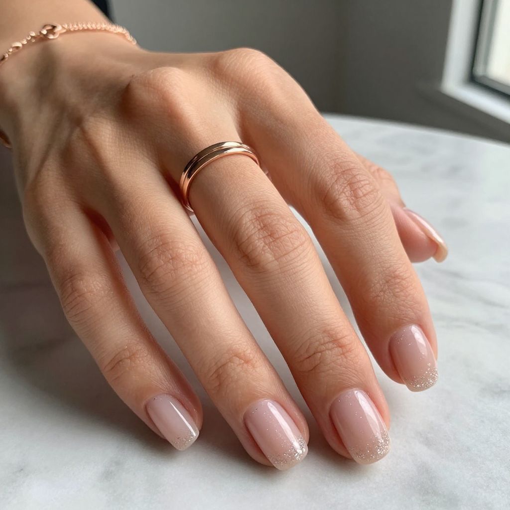 Micro Glitter Short Nails