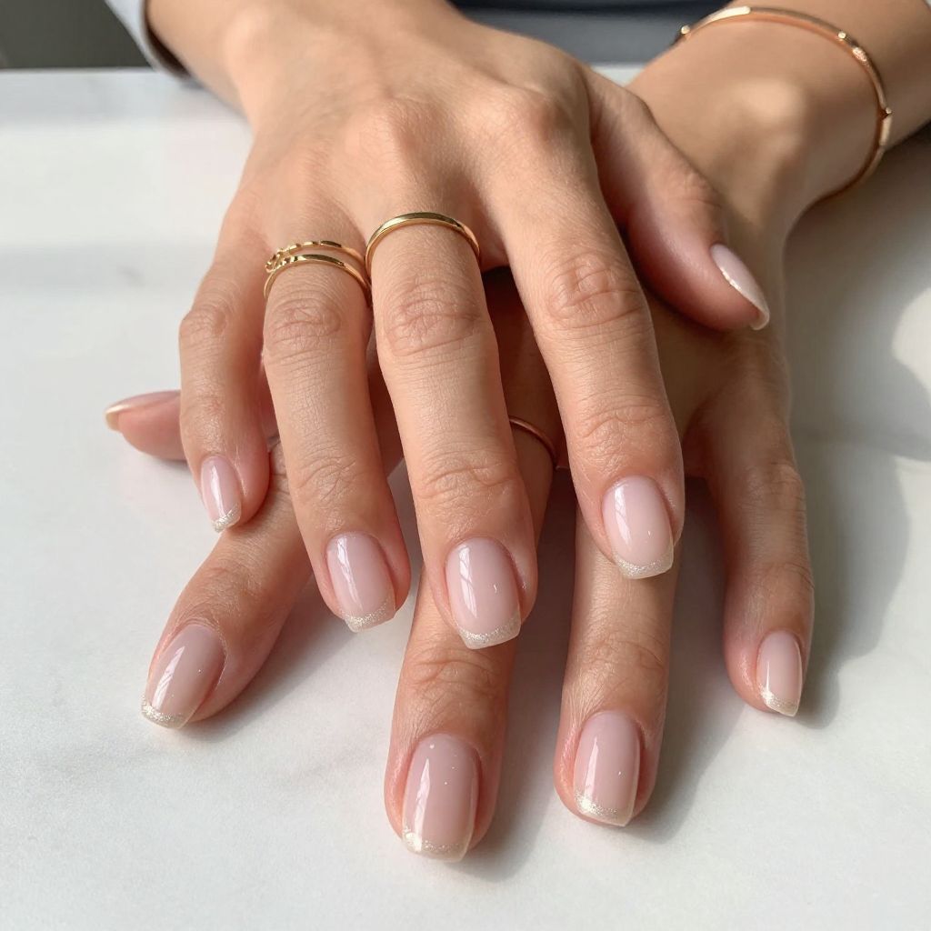 Pink Micro French on Short Nails