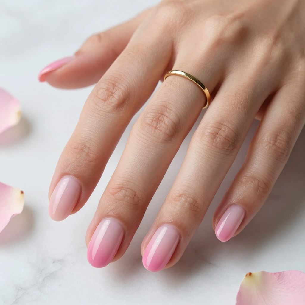 Pink Ombré Short Nails
