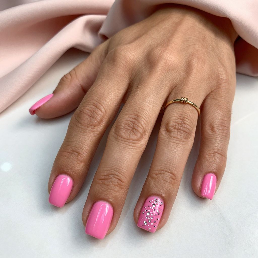 Barbie Pink Short Square Nails