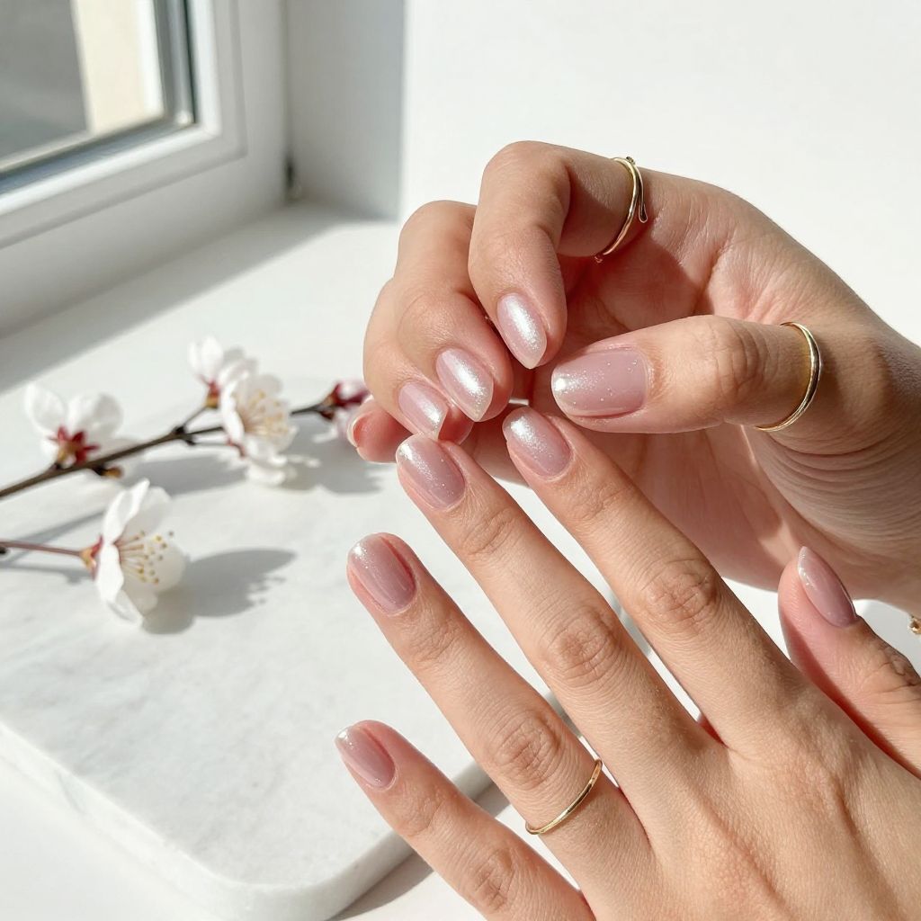 Short Round Acrylic Nail Ideas 1
