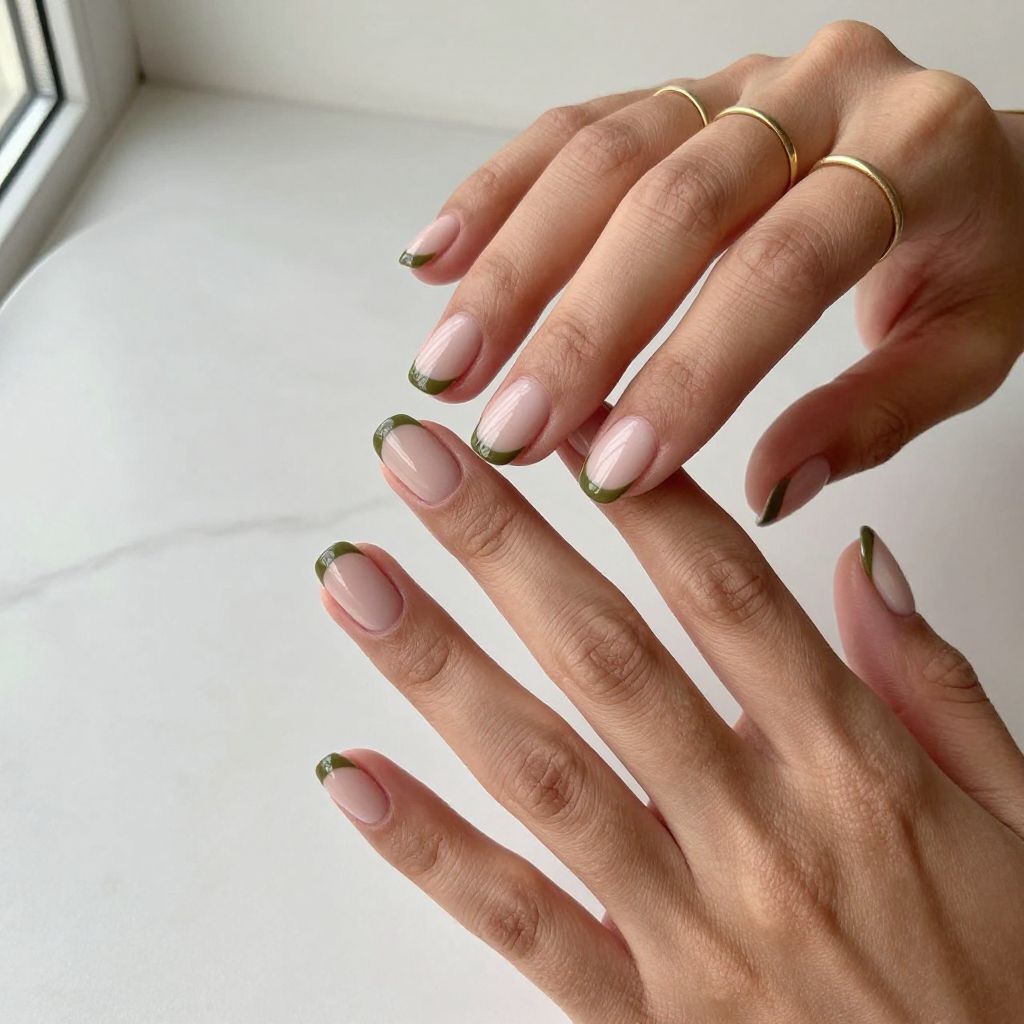 Short Round Acrylic Nail Ideas 11