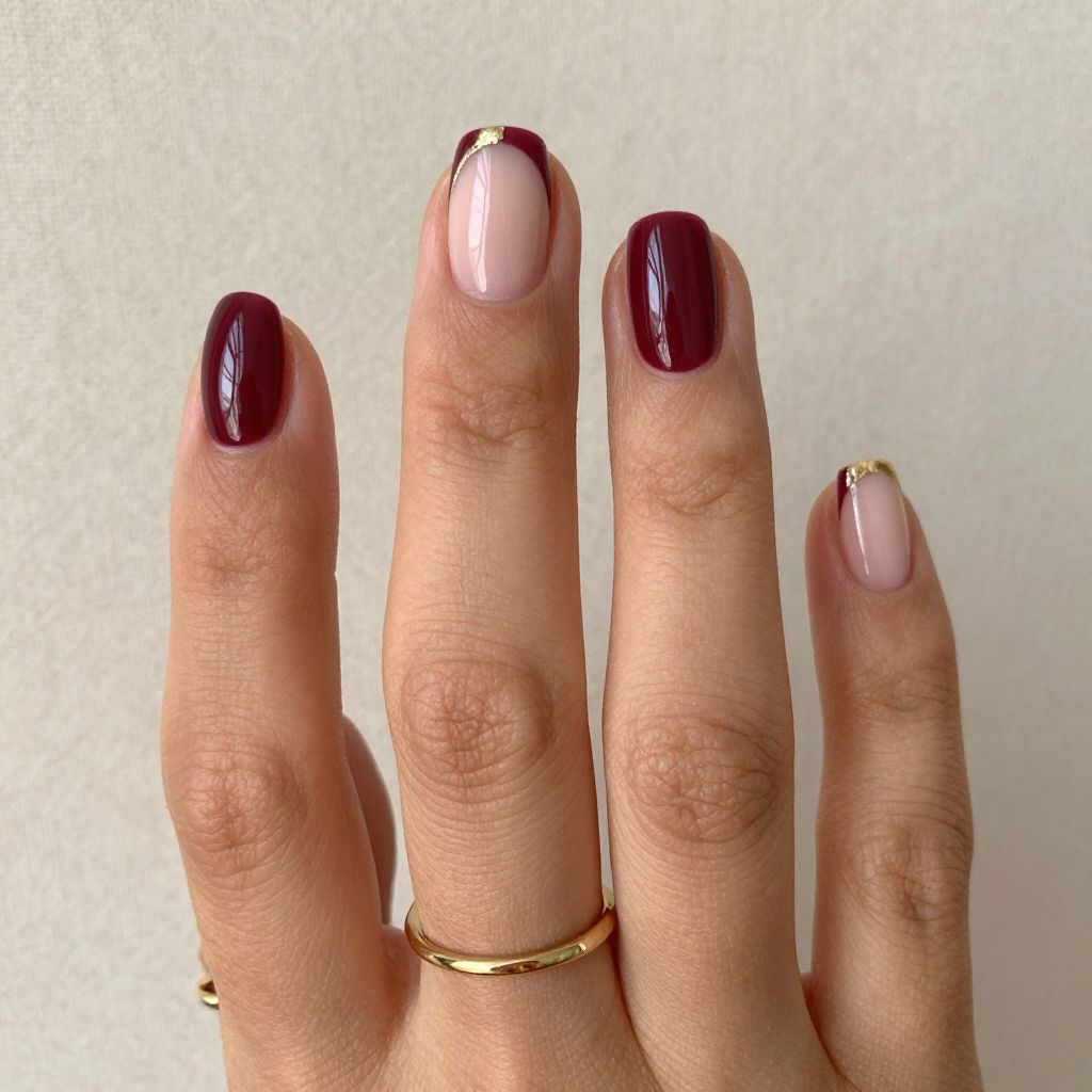 Short Round Acrylic Nail Ideas 13