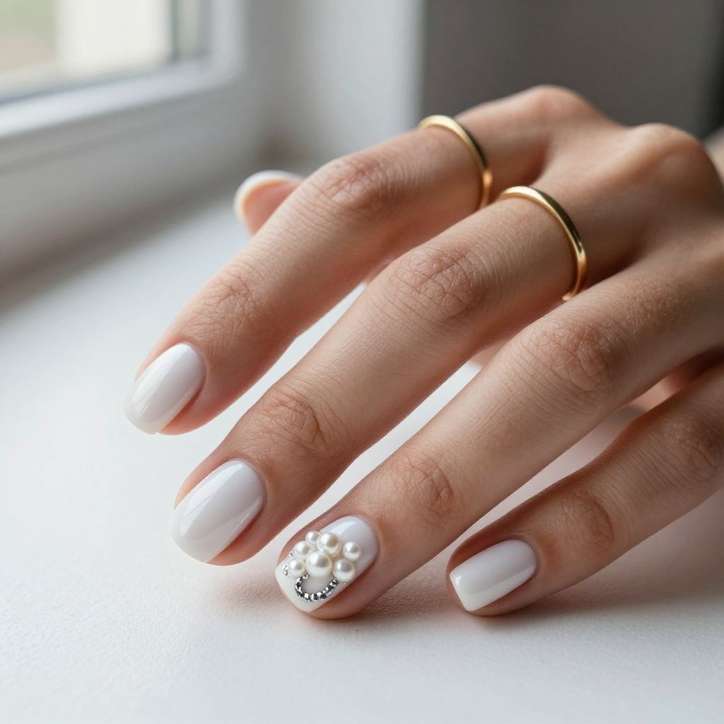 Short Round Acrylic Nail Ideas 15