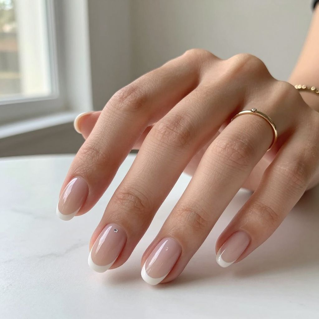 Short Round Acrylic Nail Ideas 2