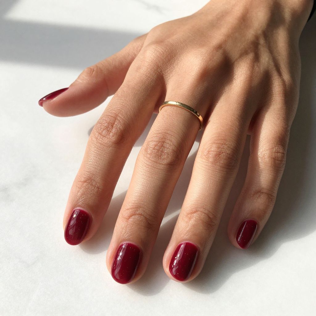 Short Round Acrylic Nail Ideas 4