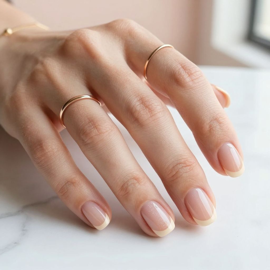 Short Round Acrylic Nail Ideas 5