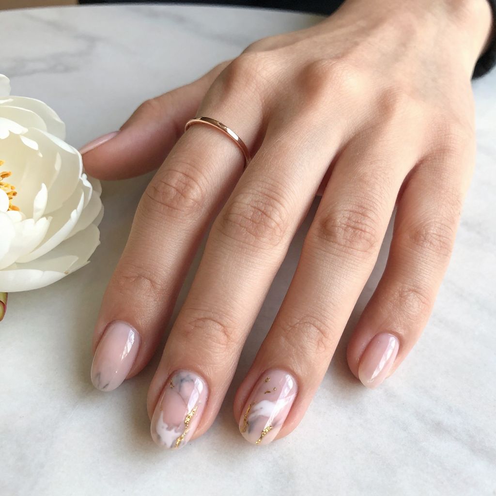 Short Round Nail Designs 6
