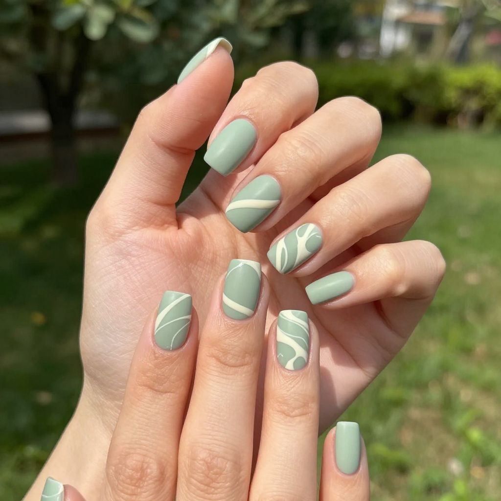 Short square nail idea 13