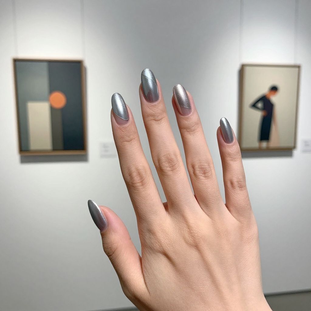 Silver nail idea 12