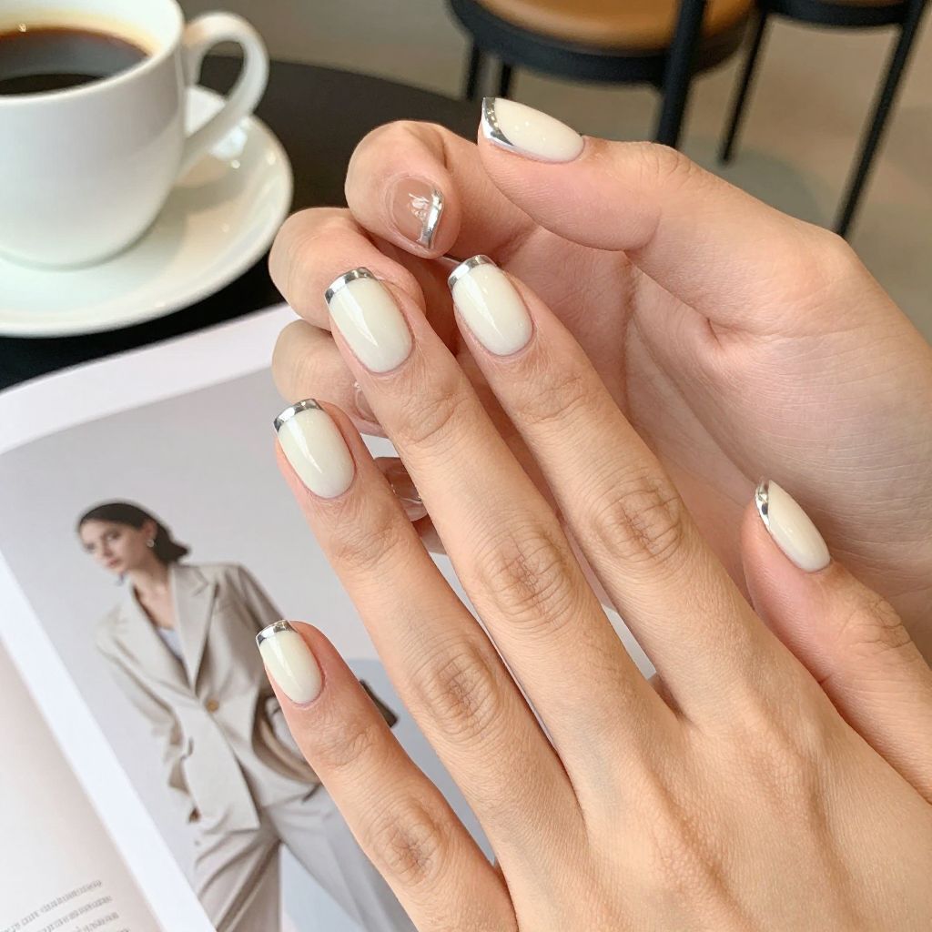 Silver nail idea 6