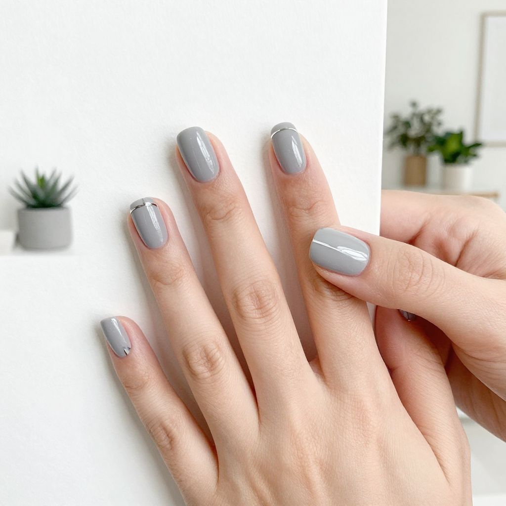 Silver nail idea 7