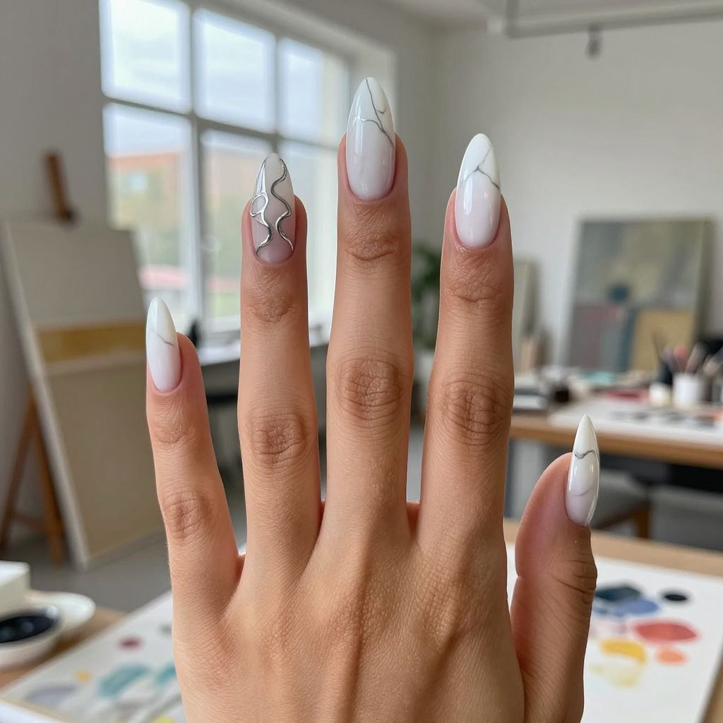 Silver nail idea 9
