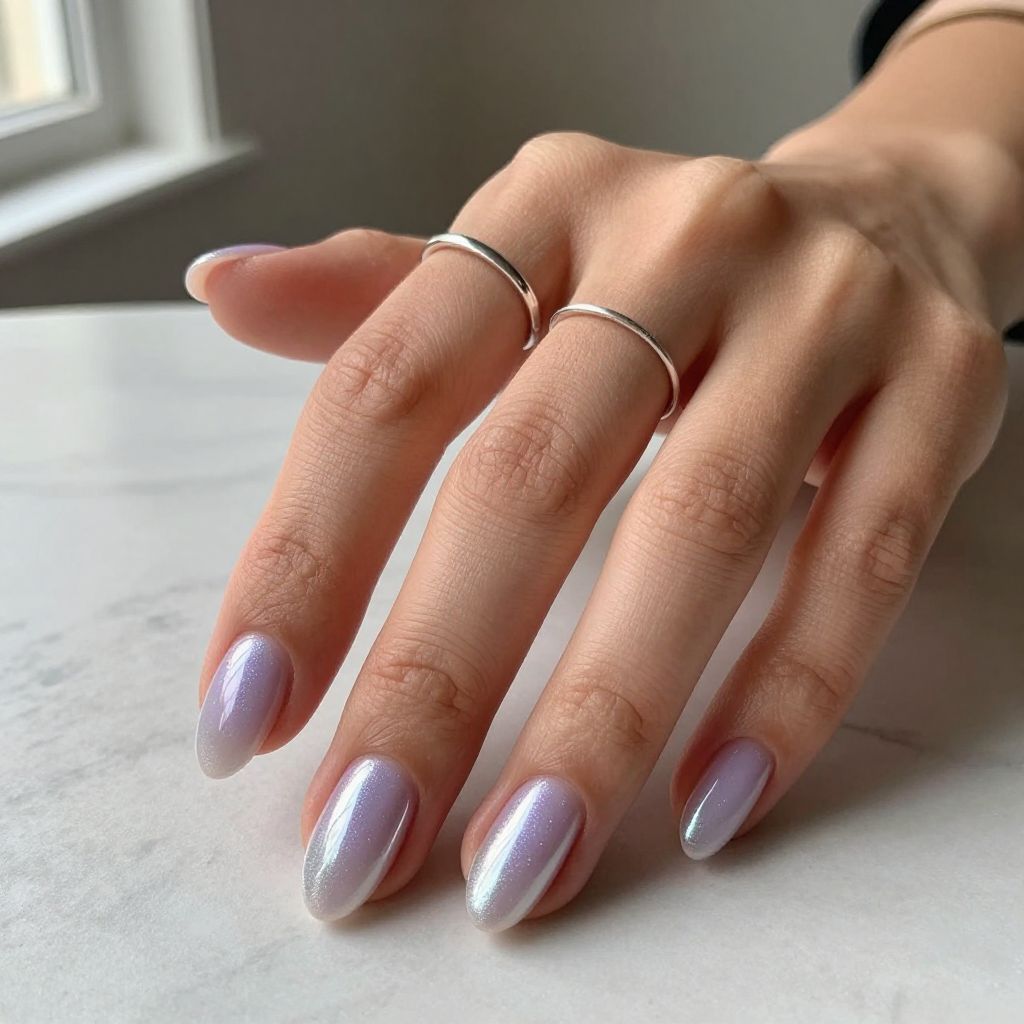 Silver Aura Nails