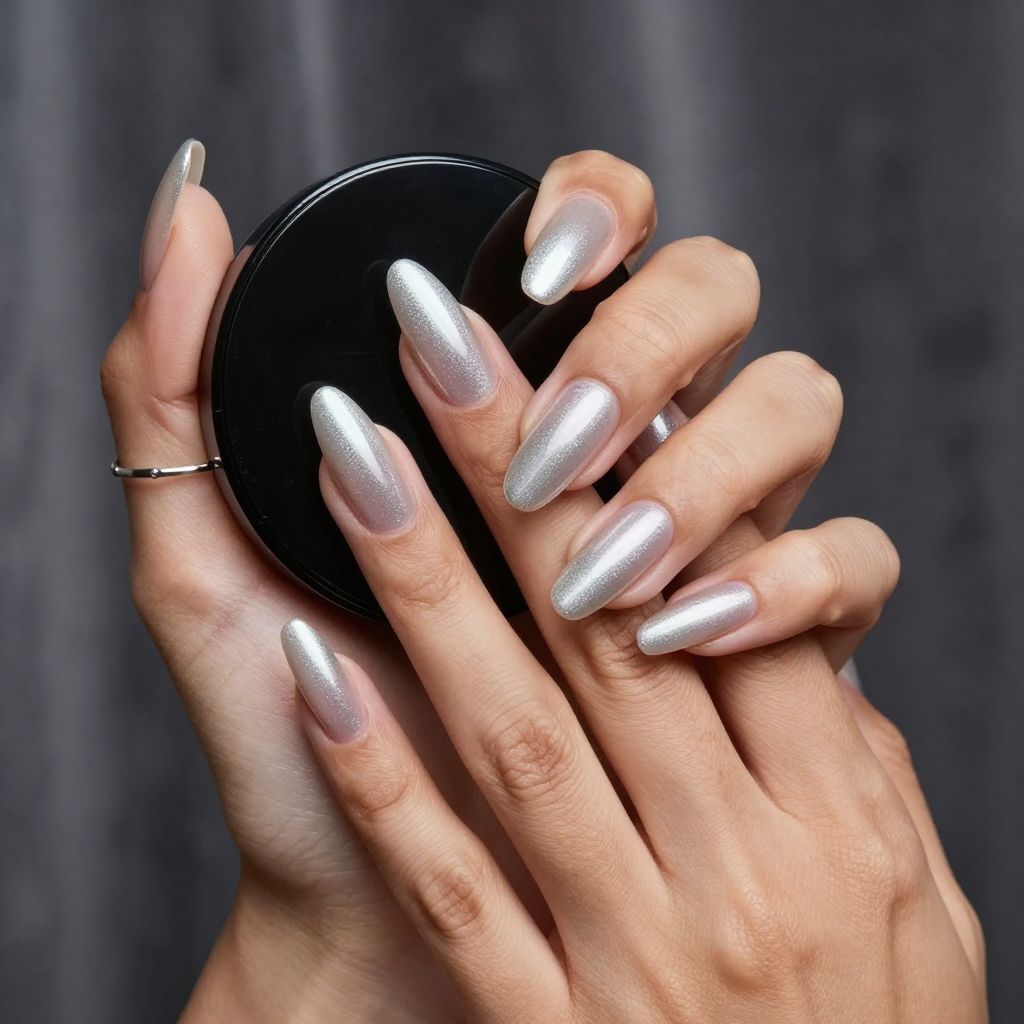 Chrome mirror acrylic nails