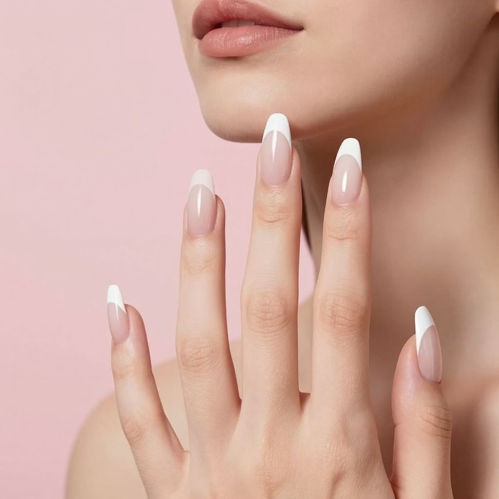 Simple Almond Nail Designs french ombre nail idea 6