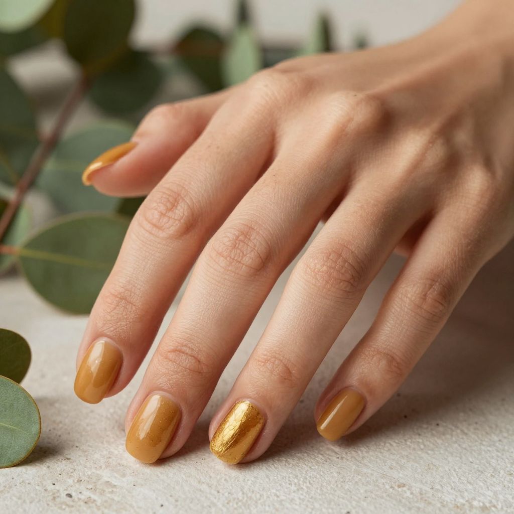 Simple Almond Nail Designs warm honey nail idea 9