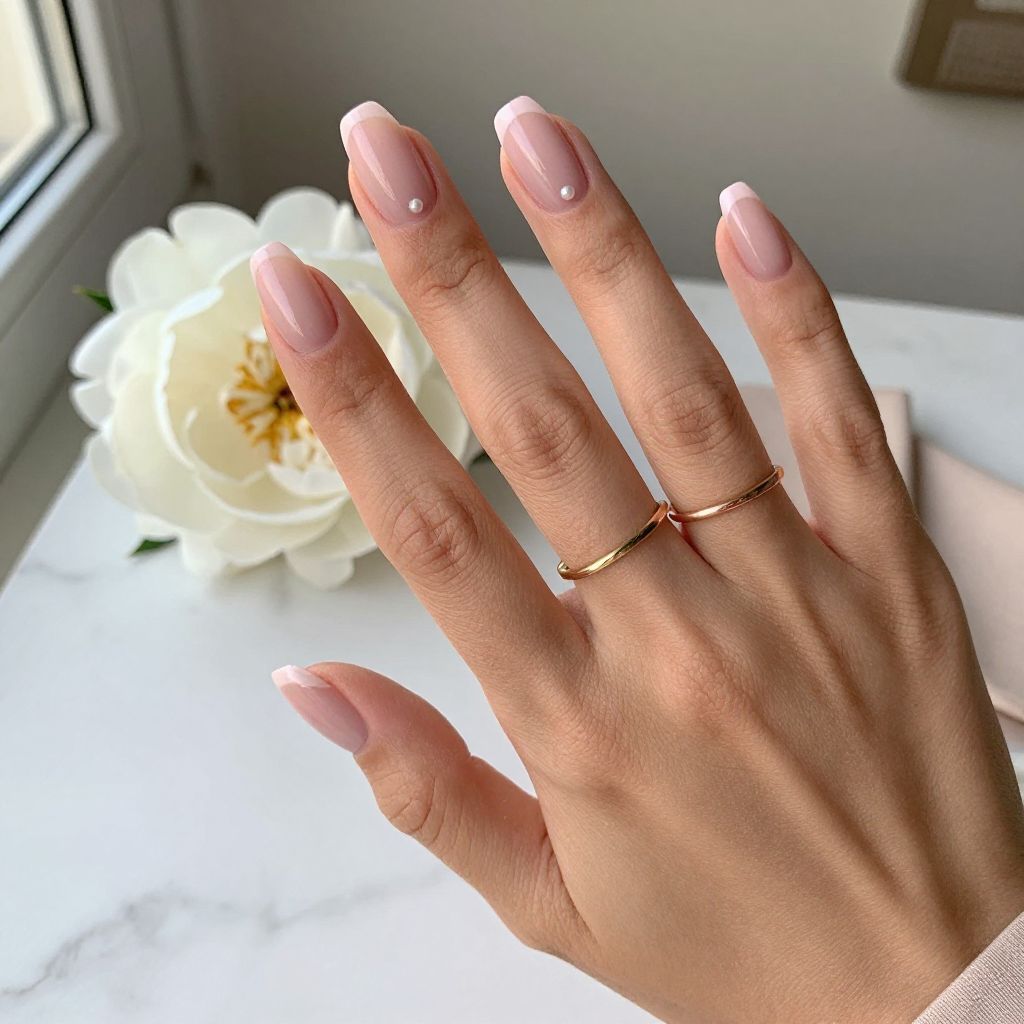 Sheer Pink Almond Nails