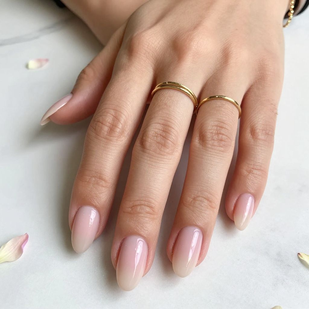 Soft Ombré Almond Nails