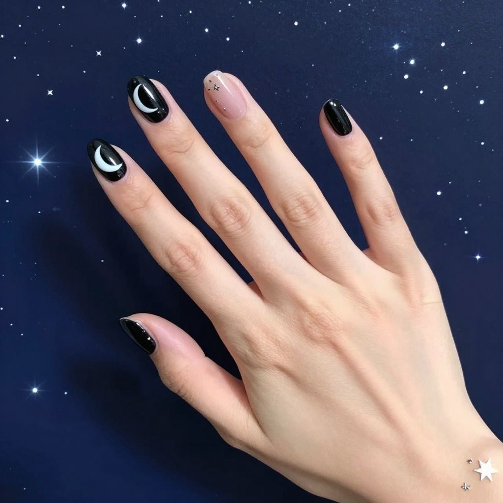 Simple Black Nail Designs nail idea 11