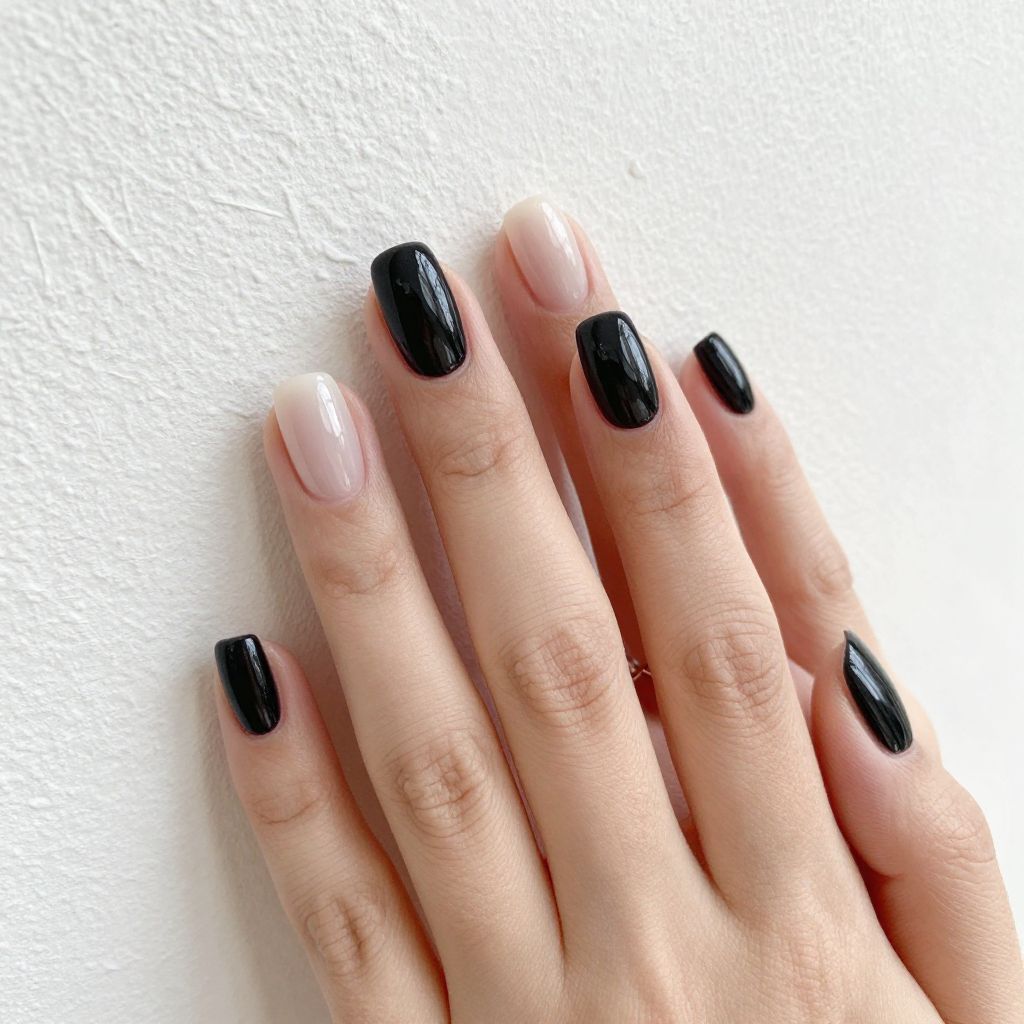 Simple Black Nail Designs nail idea 13