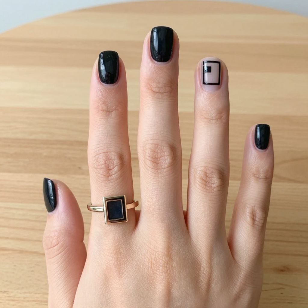 Simple Black Nail Designs nail idea 14