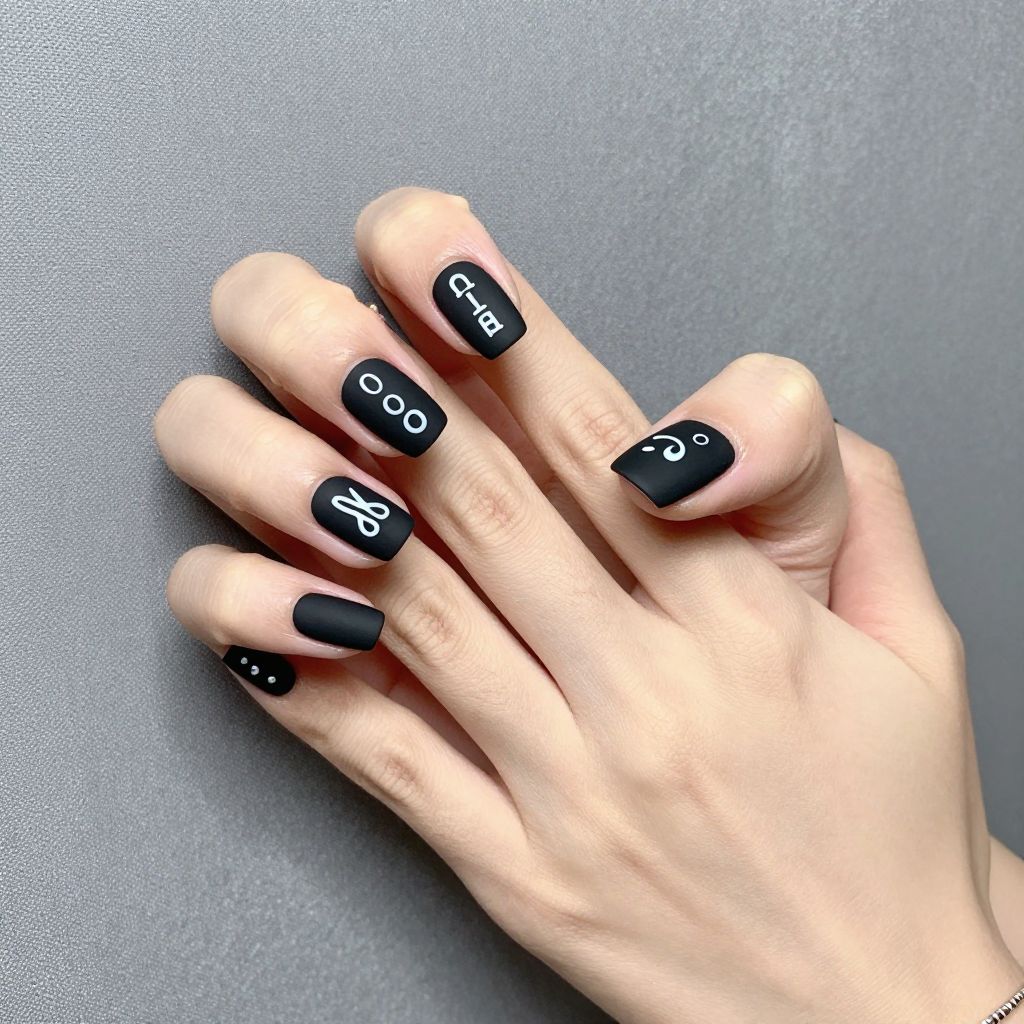 Simple Black Nail Designs nail idea 15
