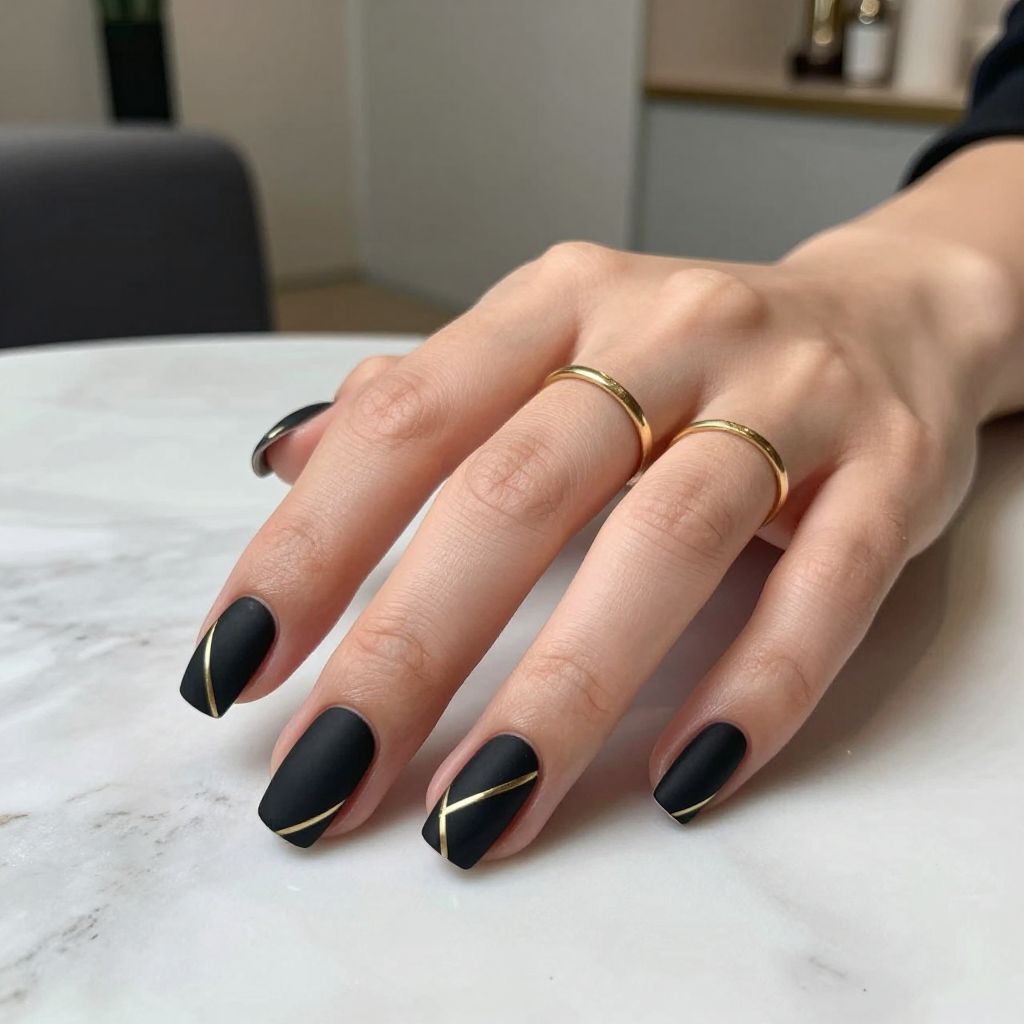 Simple Black Nail Designs nail idea 2
