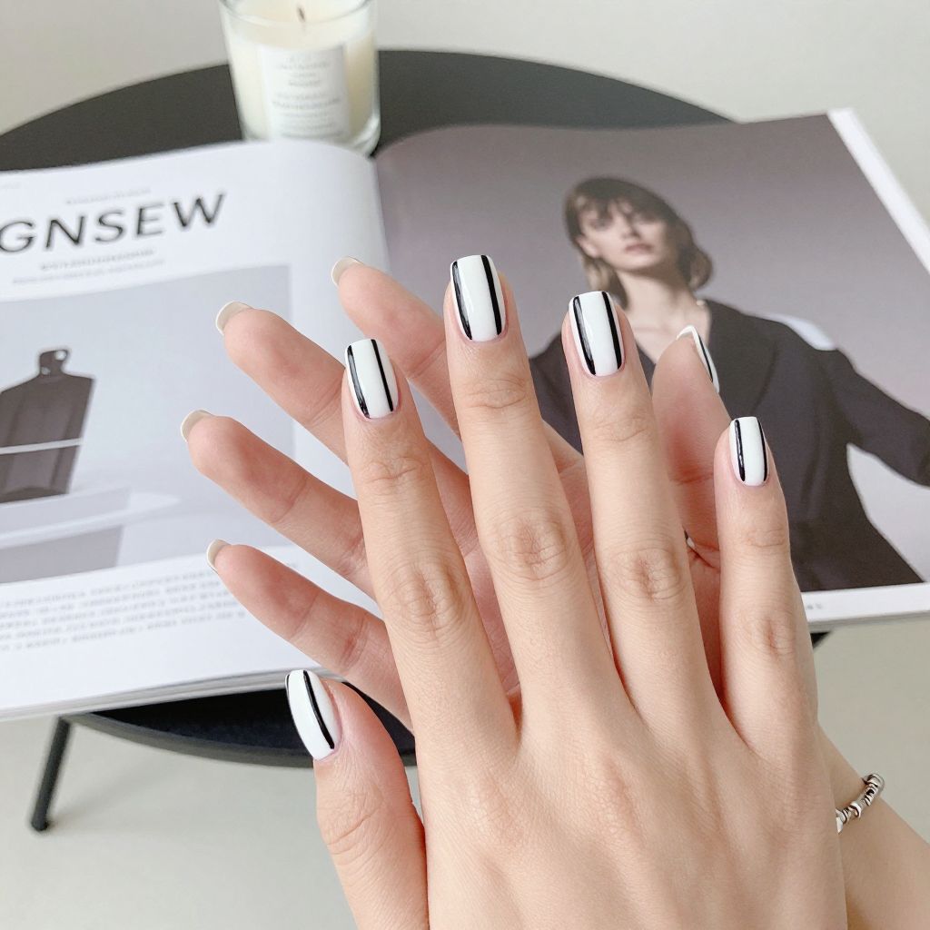 Simple Black Nail Designs nail idea 5