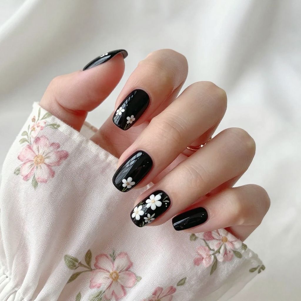Simple Black Nail Designs nail idea 6