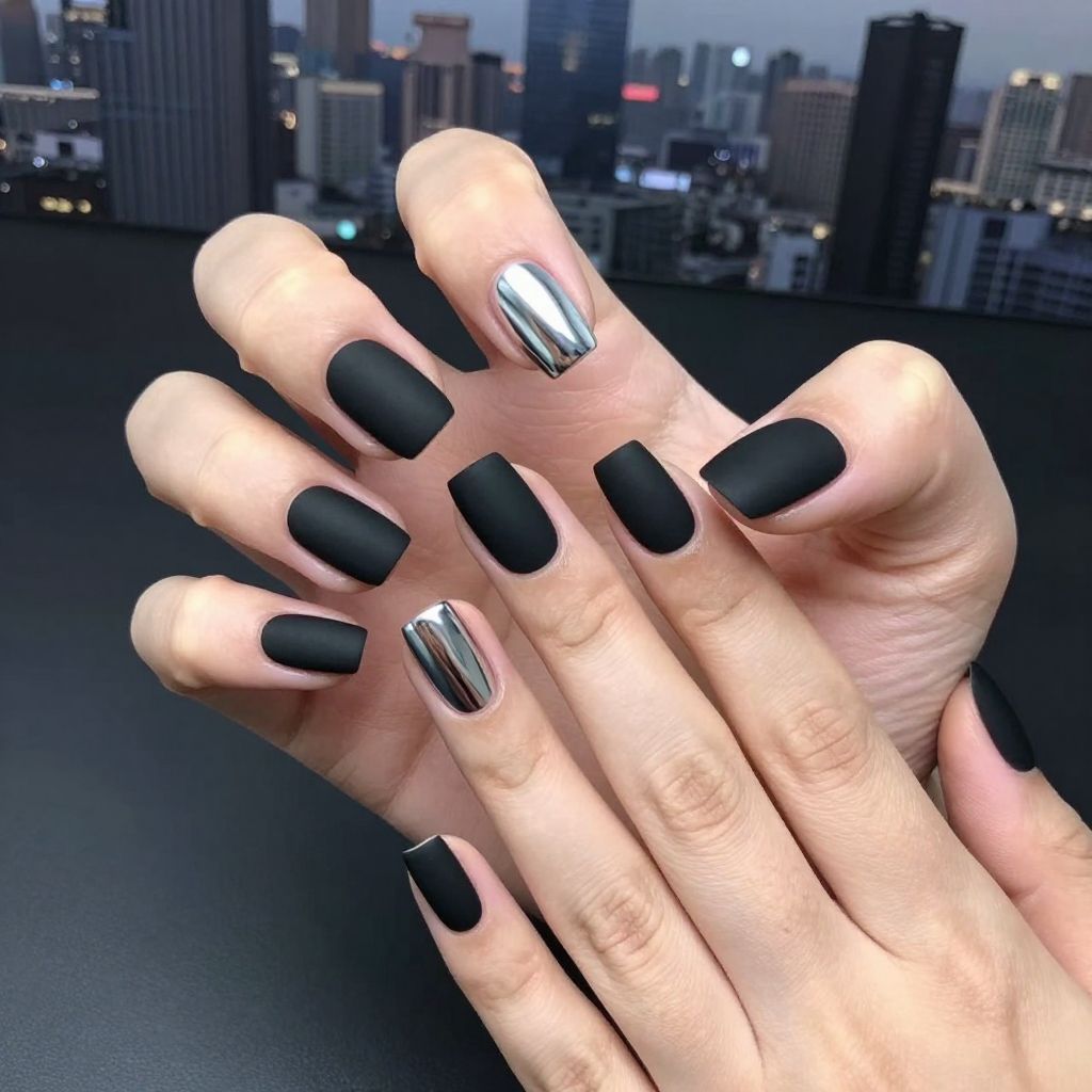 Simple Black Nail Designs nail idea 7