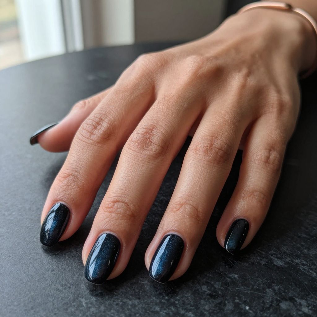 Black Velvet Effect Nails