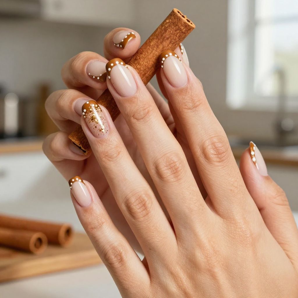 Gingerbread French Twist nails