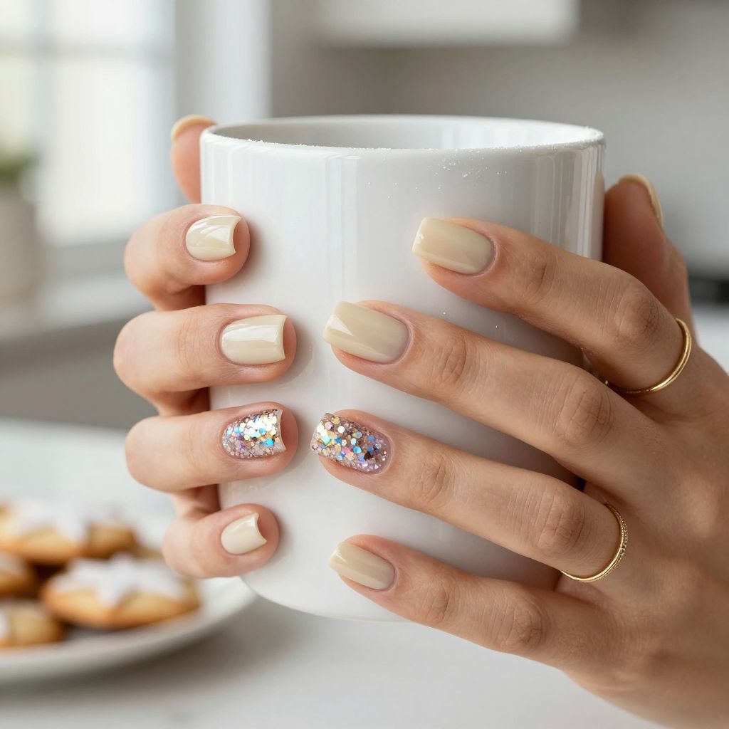 Sugar Cookie Sparkle nails