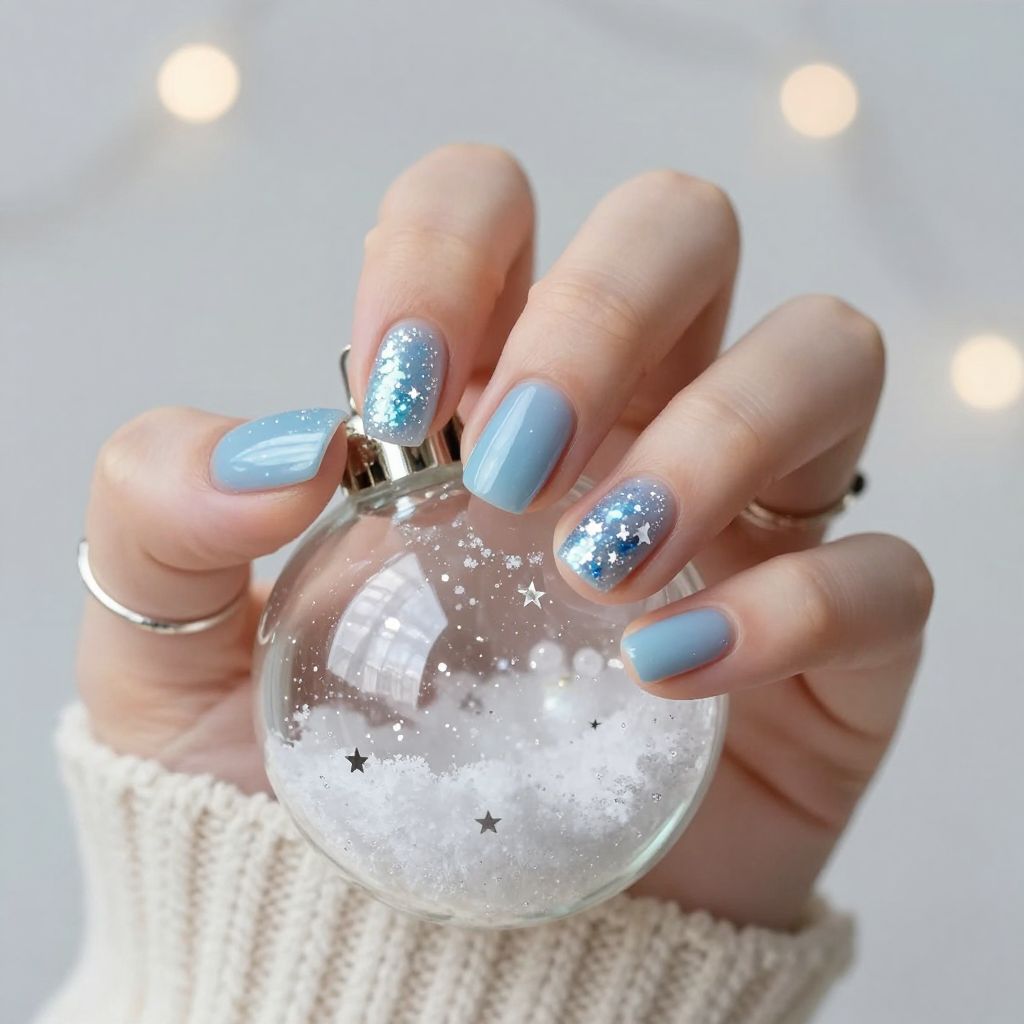 Snow Globe Jelly nails