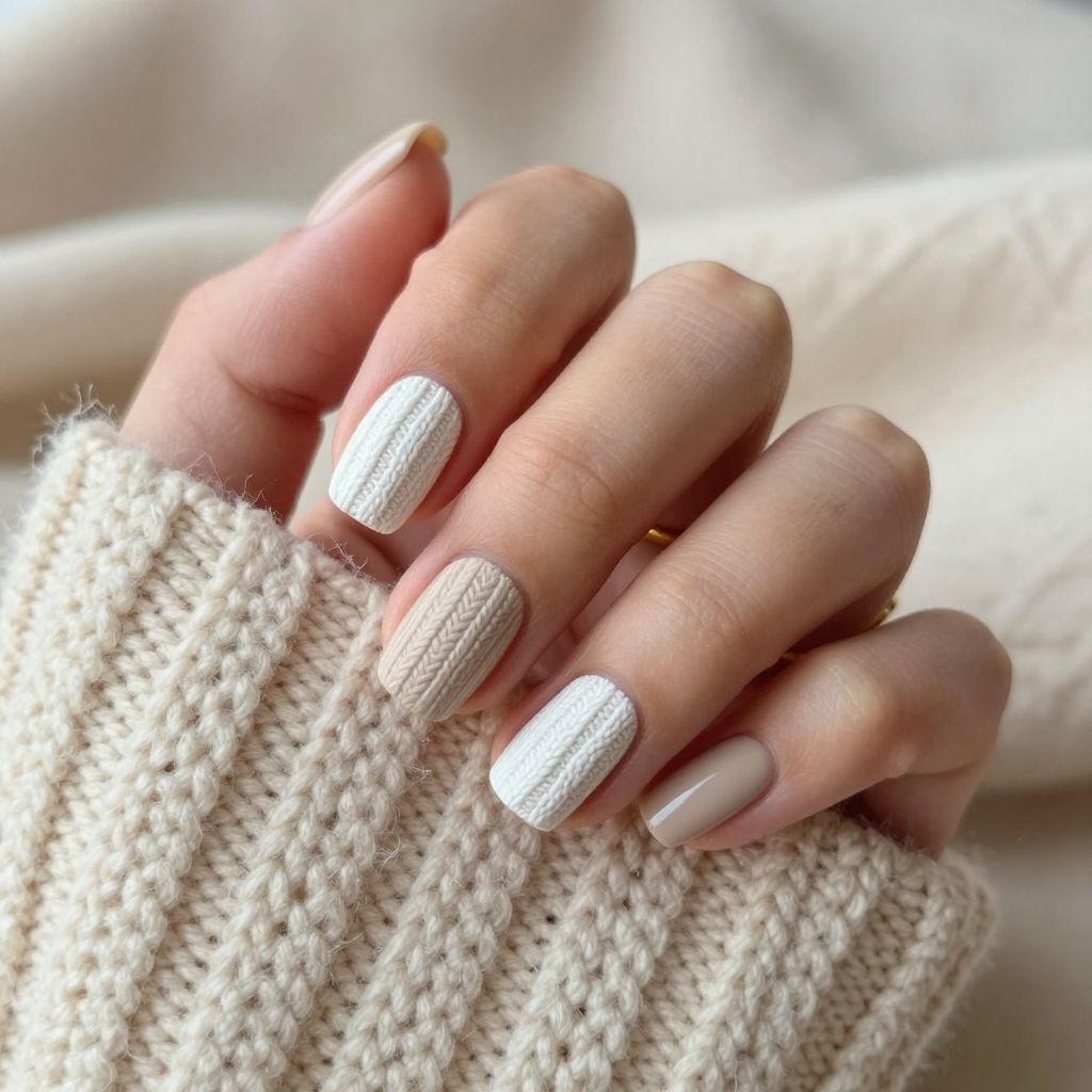 Cozy Knit Stamping nails