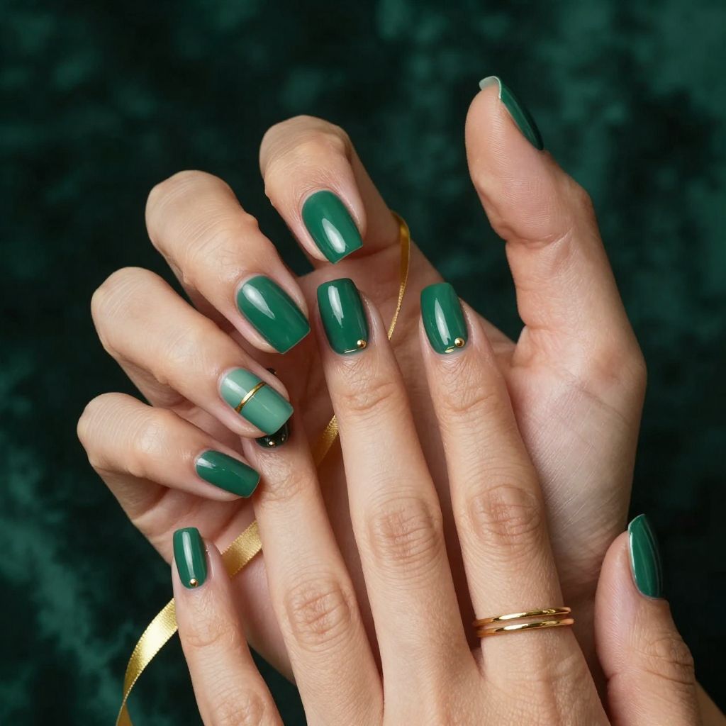 Gilded Garland Lines nails