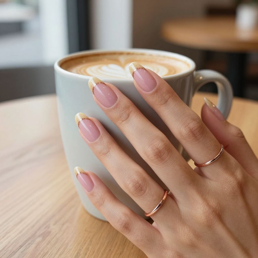 Cinnamon Latte French manicure