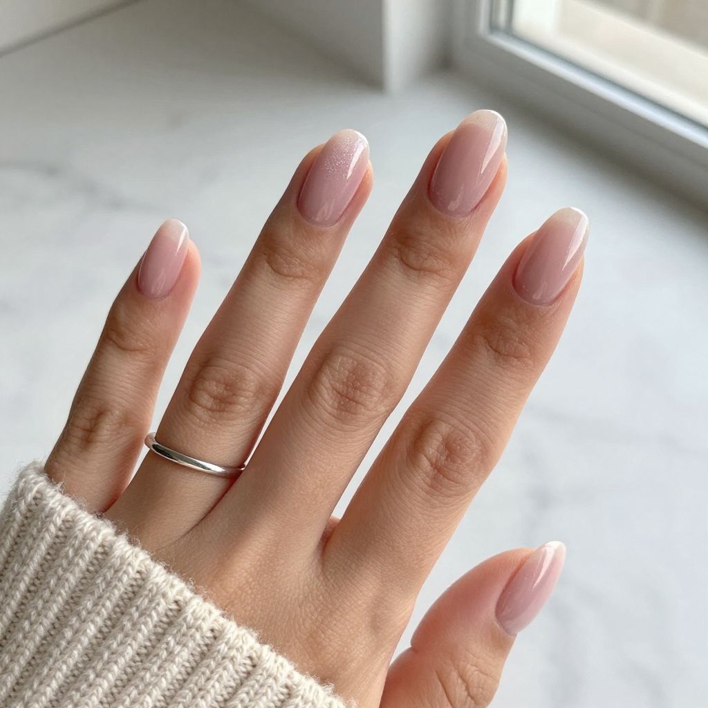 Milky Pink Almond Nails