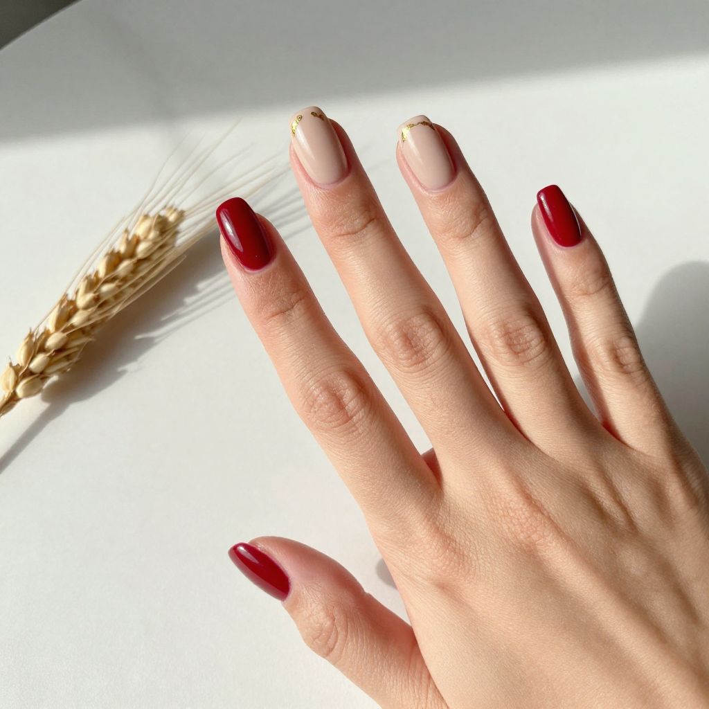 Cranberry Accent Nails