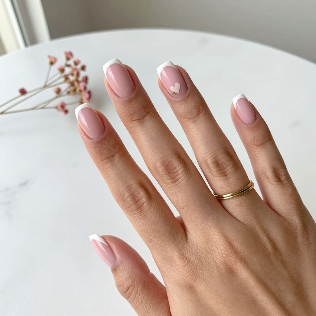 Blush Pink Micro French Tips