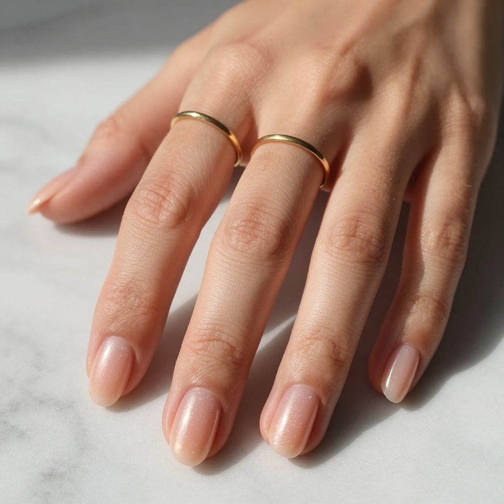Sheer Peach Glow Nails